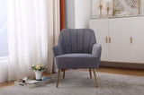 ZUN Modern Mid Century Chair velvet Sherpa Armchair for Living Room Bedroom Office Easy Assemble W136165559