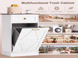 10 Gallon Tilt Out Trash Cabinet with Drawer, Kitchen Trash Can Cabinet, Garbage Recycling 39125128