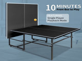 8.5*4. 3ft Black Mid-Size Table Tennis Table Foldable & Portable Ping Pong Table Set for Indoor W1408P478680