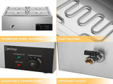 110V 600W 5L*4 Stainless Steel Four Plates Heating Food Warming Soup Pool Silver 89737780