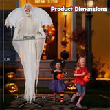 8.3 ft Halloween Standing Haunted Angel with Lighted Eyes and Automatic Wing Movement 38795094