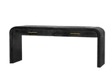 Unique Retro Silhouette Console Table with Open Style, Two Top Drawers for Entrance, Dinning Room, 00491341