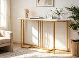 44in Modern Console Sofa Table, Waterproof Scratch-Resistant Top, Sturdy Metal Frame with Anti-Slip 89525012
