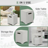 41*41*53.5cm Square Imitation Marble Color Gas Storage Garden Iron Side Table 34899564