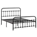 ZUN Single-Layer Curved Frame Bed Head and Foot Tube with Shell Decoration Queen Black Iron Bed 83008201