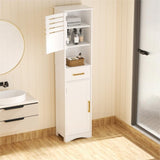 Tall Bathroom Floor Cabinet,Narrow Slim Freestanding Cabinet with 1 Drawer and 2 Doors T3210P293446