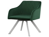 Green Channeled Sloped Arm Swivel Chair B062P153687