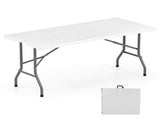5FT Foldable Picnic Table, HDPE Top 400LBS Capacity Camping Table with Handle, White 10852127