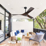 52 Inch Ceiling Fan Without Light, 3 ABS Blades Outdoor Ceiling Fan 6-speed Reversible DC Motor for W934P156667