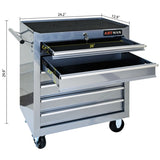 7 DRAWERS MULTIFUNCTIONAL TOOL CART WITH WHEELS-SILVER W1102P160640