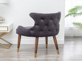 Lindale Contemporary Velvet Upholstered Nailhead Trim Accent Chair, Gray T2574P164505