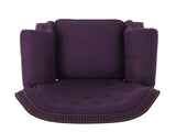 Accented Push Back Recliner Chair with Rolled Arms in Plum, Enjoy Cocooning Comfort 57337.00FPLU