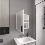 ZUN Duma 21.1" H x 19.7" W Mirror Medicine Cabinet, One door with Four interior Shelves for Bathroom, B200P240246