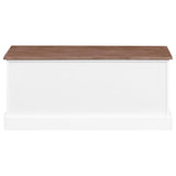 ZUN Brown and White 3-Drawer Storage Bench B062P153578