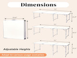 180 x 60 x 70cm Home Use Aluminum Alloy Folding Table White 06663117