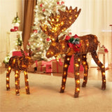 2-piece set lit moose Christmas decoration with LED lights 16393825