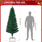 ZUN 7 FT Pre-lit Christmas Tree, Artificial Fiber Optic Christmas Tree with Lighted Top Star and 280 36344668