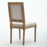 French Decor Chairs Set of 2, Louis Dining Chairs with Square Backrest and Exquisitely Carved Solid W1143P325857