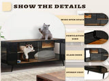 55.12 "Spacious Cat House with Tempered Glass, for Living Room, Hallway, Study and Other Spaces W757119335