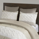 King/Cal King 3 Piece Cotton Comforter Set with Chenille Tufting B035128804