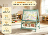 Green Kids Toy Organizer & Easel Set 6 Storage Bins, Blackboard Whiteboard for Playroom Ages 3-8 47580920