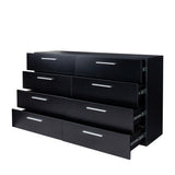 ZUN FCH 8 Drawer Double Dresser for Bedroom, Wide Storage Cabinet for Living Room Home Entryway, Black 63428192