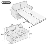 ZUN 57.9" Orisfur Pull Out Sofa Bed Loveseat Sleeper with Twin Size Memory Mattress with Two USB Ports N719P210624B