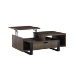 ZUN Contemporary Coffee Table with Drawer and Lift Top Table Top - Dark Brown B107131425