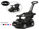 3-in-1 Kids Ride On Push Car for 12-36 Months Removable Handle Anti-Roll Board Horn Music Black 97867982