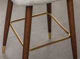 Nevis Mid-century Modern Faux Leather Tufted Nailhead Trim Barstool Set of 2, Off-White T2574P165103