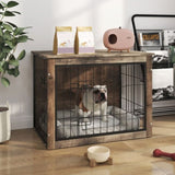 ZUN Dog Crate Furniture , Wooden Dog Crate with Double Doors, Dog Furniture, Indoor Dog Kennel, 89114511