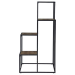 ZUN Rustic Brown and Black 4-Tier Display Shelf B062P153776