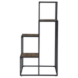 ZUN Rustic Brown and Black 4-Tier Display Shelf B062P153776