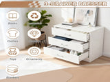3-Drawer P2 Particleboard Bedside Table with Melamine Finish Drawer Cabinet Lockers 90528915