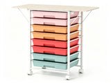 8-Drawer Rolling Storage Cart, Foldable Multifunctional Organizer Cart with Lockable Universal 42961416