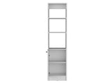 Linen Cabinet, 1 Door, 6 Shelves, White B097P199753