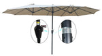 ZUN 15x9Ft Double-Sided Patio Umbrella Outdoor Market Table Garden Extra Large Waterproof Twin Umbrellas W65627934