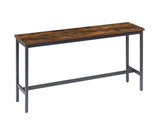 Long Bar Table Set with 3 PU Upholstered Bar Stools, Industrial Bar Table and Chairs for Kitchen 09105127