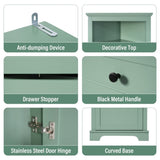 ZUN Green Triangle Tall Cabinet with 3 Drawers and Adjustable Shelves for Bathroom, Kitchen or Living WF306469AAG