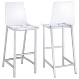 ZUN Clear and Chrome Bar Stools B062P145576