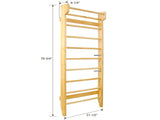 Gymnastics Wood Stall Bar, Multi-use Swedish Ladder- Wall Mounted Pull Up Bar-Physical Therapy for 15411160