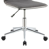 Grey and Chrome Armless Office Chair with Casters B062P153799