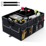 13 Gallon Car Trunk Organizer - 3 Compartments6 Pockets, 600D Oxford Fabric, Non-Slip Base, Black 07093189