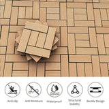Wood Plastic Composite Deck Tiles Set of 20pcs, Composite Decking Resist Rust, Patio Flooring 59176872