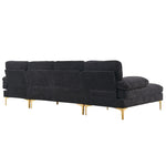 ZUN U-Shaped 4-Seat Indoor Modular Sofa Black 35865995