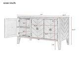 Adjustable Shelf Storage Sideboard with 3 Retro Metal Handles and 4 Pinewood Legs, for N711P261460C
