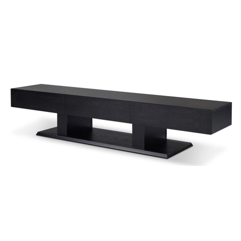 ZUN Black 3-Drawer TV Stand B062P189128