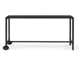55" Outdoor Bar Table with Wheels, Rectangle Narrow Counter Height Table, Ideal Bar Height Table for 80650749