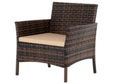 2pcs Arm Chairs 1pc Love Seat & Tempered Glass Coffee Table Rattan Sofa Set Brown GradientSAME AS 74145921