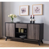 Black and grey sideboard tv stand buffet with two doors one drawer and six shelves B107P256698